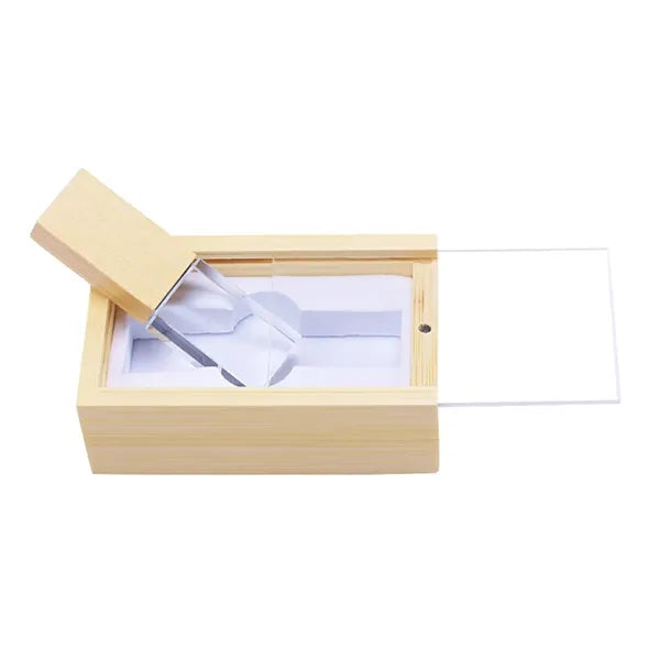 High-Speed Transfer Crystal LED Wooden USB Drive with Box