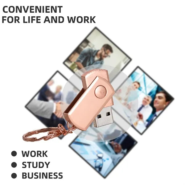 Waterproof High-Capacity Keychain Metal USB Flash Drive