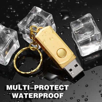 Waterproof High-Capacity Keychain Metal USB Flash Drive