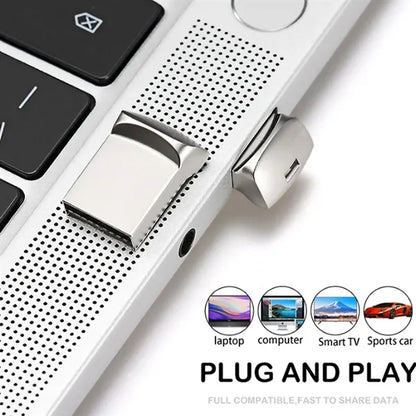 Waterproof Compact  Fast Data Transfer Metal USB Flash Drive