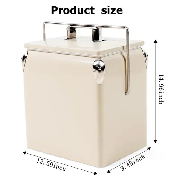 Retro Insulated Cooler with Bottle Opener 13L