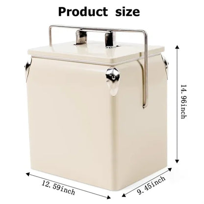 Retro Insulated Cooler with Bottle Opener 13L