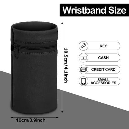 Zippered Wristband Pouch Reversible Wrist Wallet