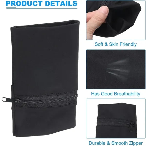 Zippered Wristband Pouch Reversible Wrist Wallet