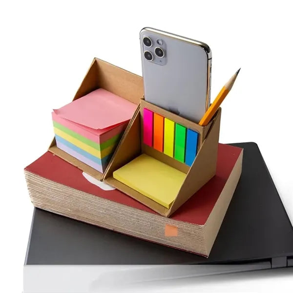 Foldable Desk Storage Box with Sticky Notes