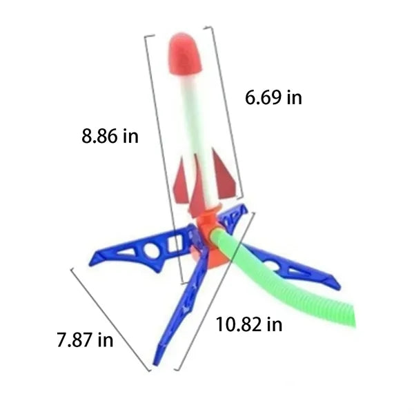 Foot Pump Launch LED Adjustable Angle Foam Air Rocket Toy