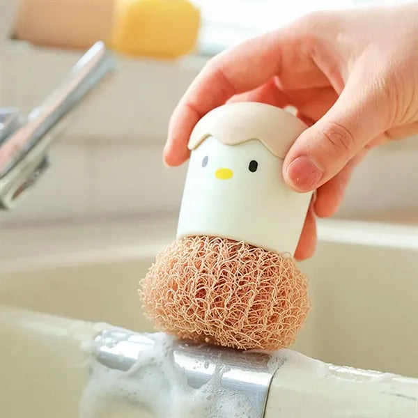 Egg-Shaped Detachable Fiber Bristles Rustproof Kitchen Brush