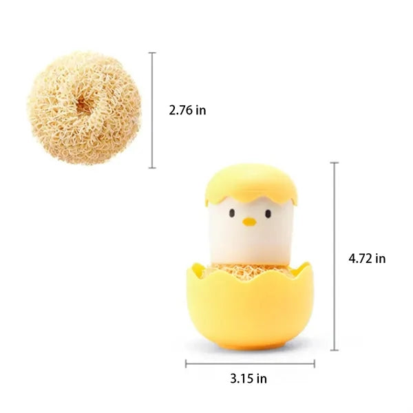 Egg-Shaped Detachable Fiber Bristles Rustproof Kitchen Brush