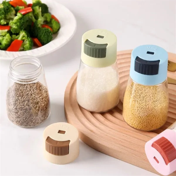 7.5oz Glass Precise Measuring Push-Button Salt Shakers