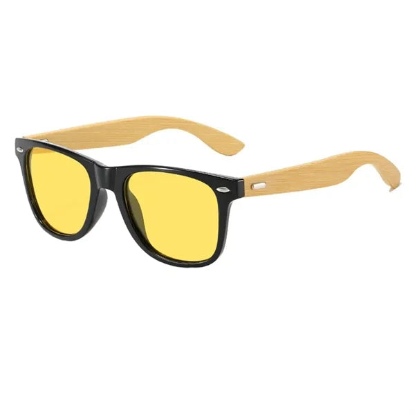 Eco-Friendly Bamboo Frame Sunglasses with Storage Pouch