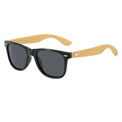 Eco-Friendly Bamboo Frame Sunglasses with Storage Pouch