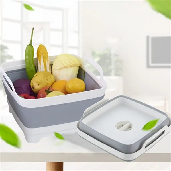 Collapsible Space-Saving Portable Basin with Drain Plug