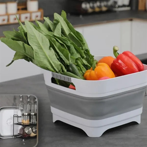 Collapsible Space-Saving Portable Basin with Drain Plug