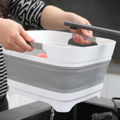 Collapsible Space-Saving Portable Basin with Drain Plug