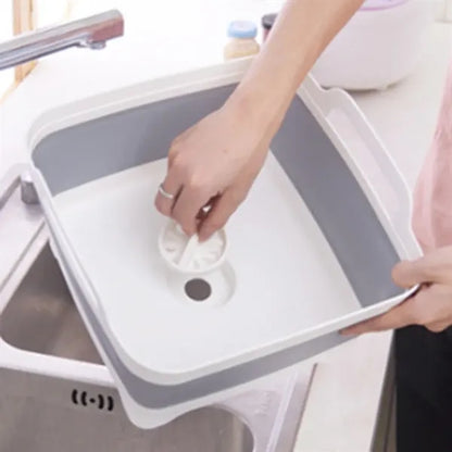 Collapsible Space-Saving Portable Basin with Drain Plug