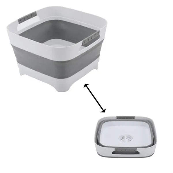 Collapsible Space-Saving Portable Basin with Drain Plug