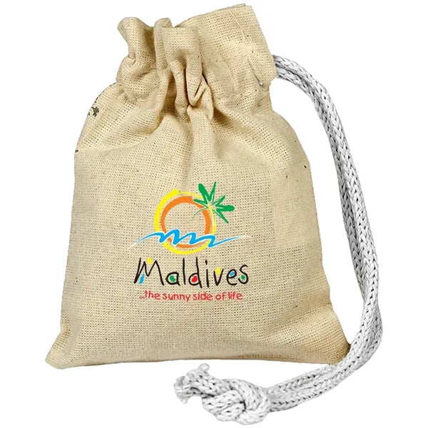 100% Cotton Sheeting Coin Drawstring Bag