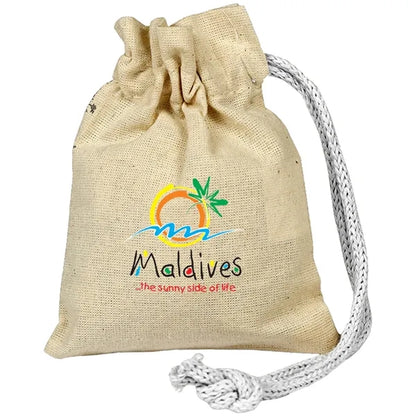 100% Cotton Sheeting Coin Drawstring Bag