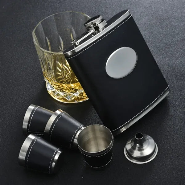 Premium Stainless Steel Flask Set with Shot Cups
