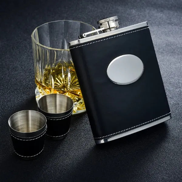 Premium Stainless Steel Flask Set with Shot Cups