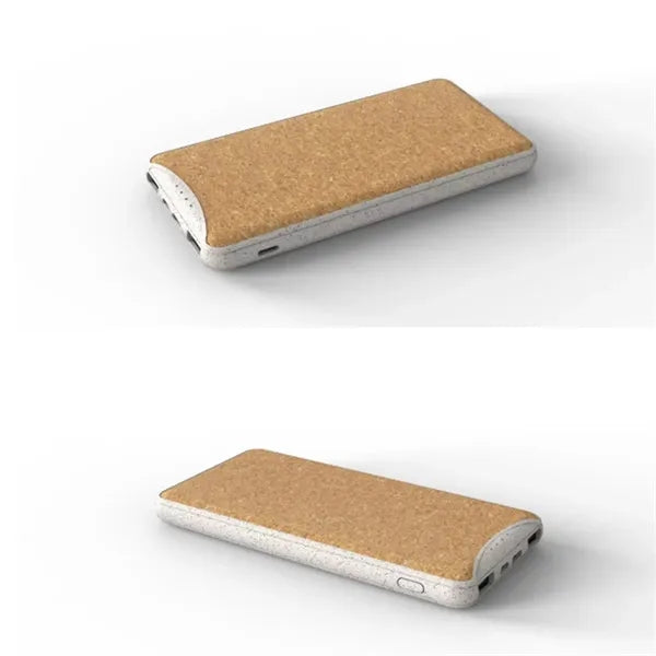 10000Ma Eco-Friendly Cork Finish Solar Power Bank