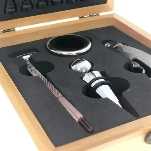 4 in 1 Wooden Chess Set with Wine Opener Kit