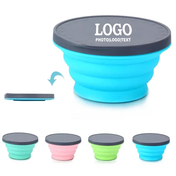 Silicone Collapsible Bowl with Lid Folding Travel Bowls