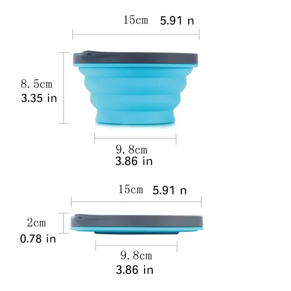 Silicone Collapsible Bowl with Lid Folding Travel Bowls