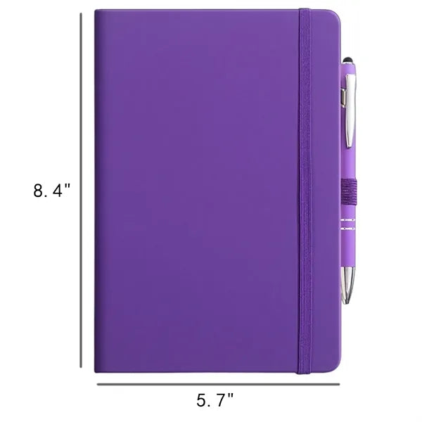 A5 PU Leather Lined Journal Notebook with Pen