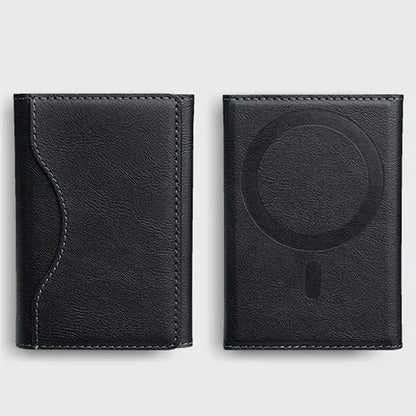Magnetic Tri-Fold Wallet with Card Slots and Stand