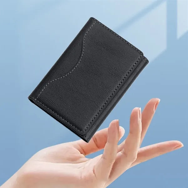 Magnetic Tri-Fold Wallet with Card Slots and Stand