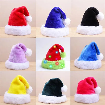 Extra Thick Velvet Christmas Santa Hat for Adults and Kids