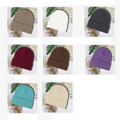 Unisex Solid Color Winter Warm Brimless Knit Beanie