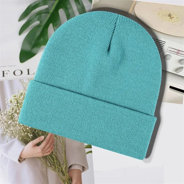 Unisex Solid Color Winter Warm Brimless Knit Beanie