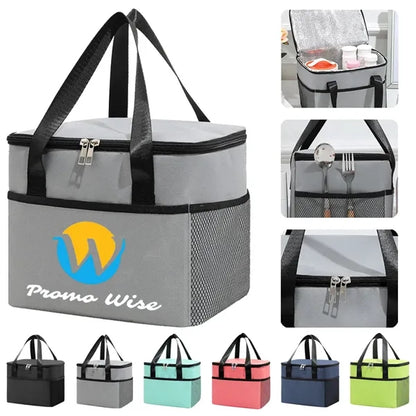 Spacious Waterproof Multi-Pocket Insulated Oxford Cooler Bag