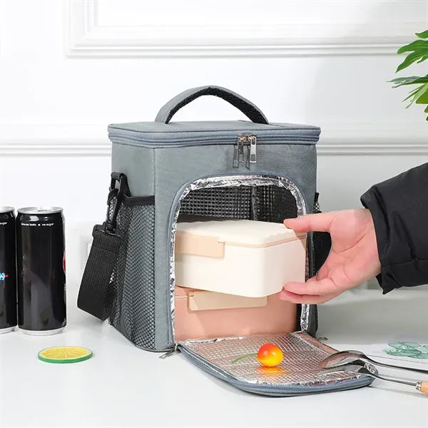 Front Opening Detachable Shoulder Strap Insulated Lunch Bag