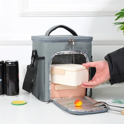 Front Opening Detachable Shoulder Strap Insulated Lunch Bag
