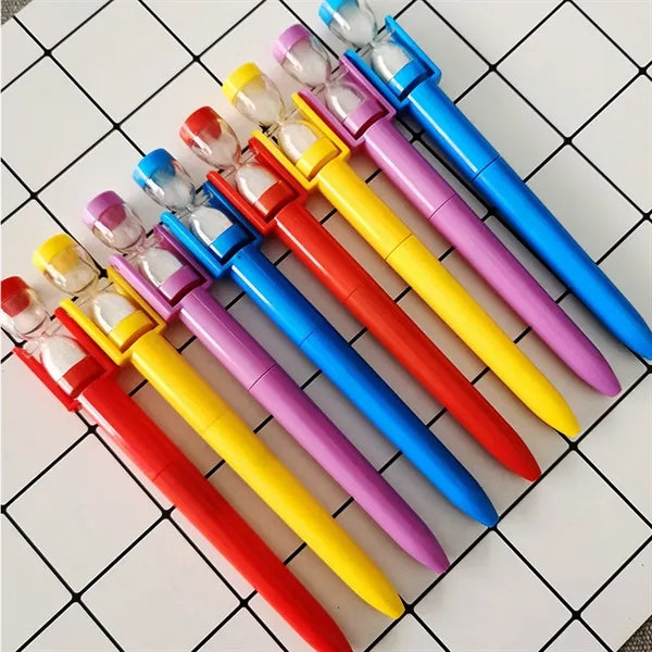 Fine Tip Ergonomic Grip Sand Timer Fun Novelty Ballpoint Pen