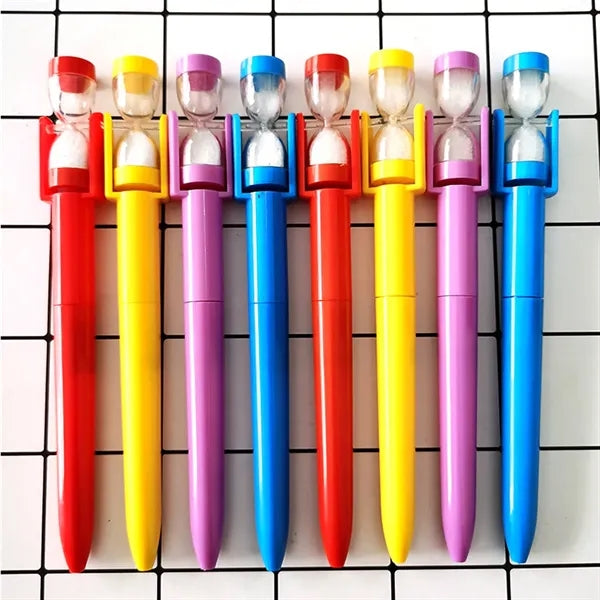 Fine Tip Ergonomic Grip Sand Timer Fun Novelty Ballpoint Pen