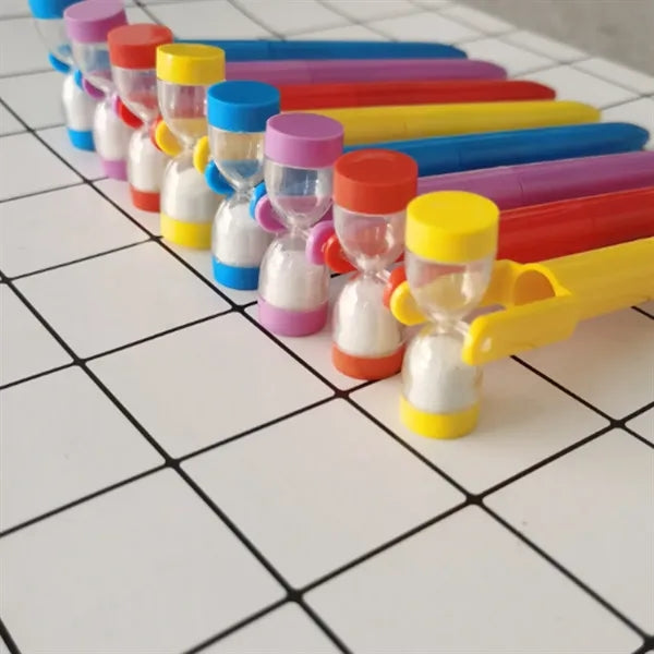 Fine Tip Ergonomic Grip Sand Timer Fun Novelty Ballpoint Pen