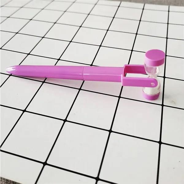 Fine Tip Ergonomic Grip Sand Timer Fun Novelty Ballpoint Pen