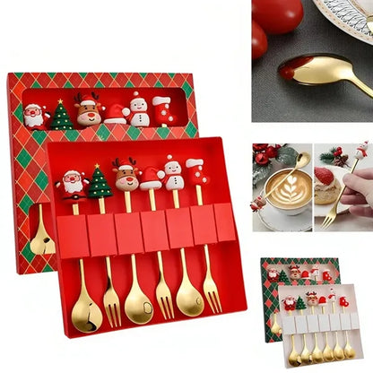 410 Stainless Steel Christmas Themed Utensil Gift Set