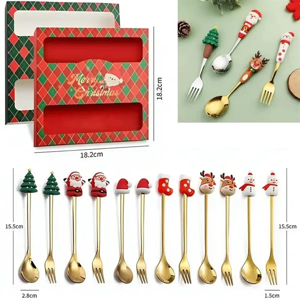 410 Stainless Steel Christmas Themed Utensil Gift Set
