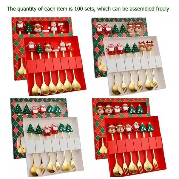 410 Stainless Steel Christmas Themed Utensil Gift Set
