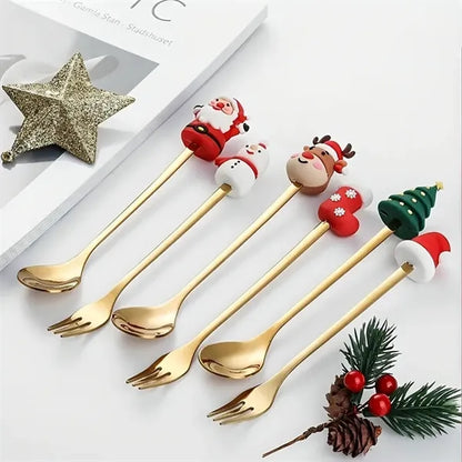 410 Stainless Steel Christmas Themed Utensil Gift Set