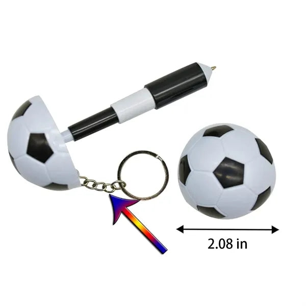 Retractable Keychain Soccer Ball Fun Novelty Gel Ink Pen