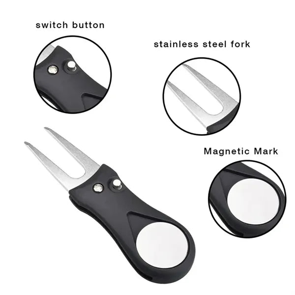 Golf Divot Repair Tool with Pop-up Button
