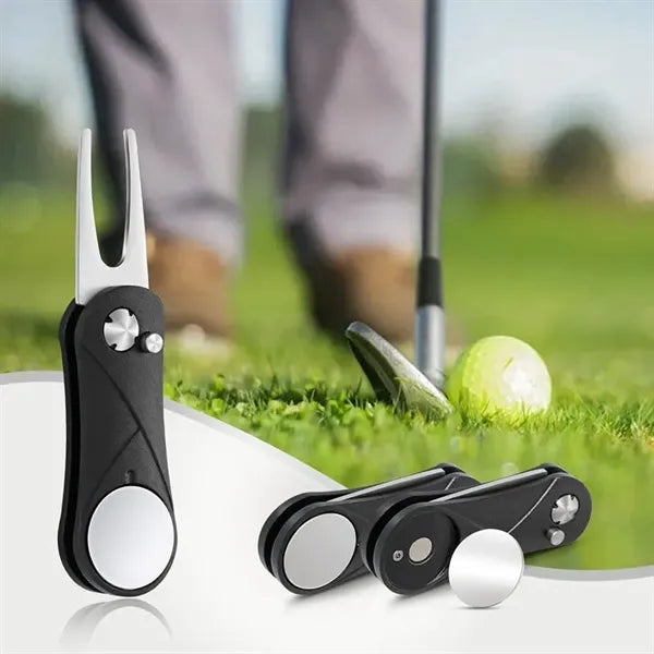 Golf Divot Repair Tool with Pop-up Button