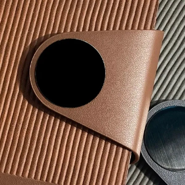 Lay-Flat Ink-Resistant Bookmark PU Leather Snap Notebook