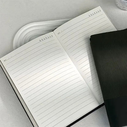 Lay-Flat Ink-Resistant Bookmark PU Leather Snap Notebook